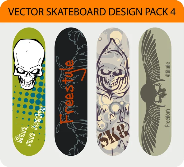 Skateboard Design Pack 4 — Stockvektor