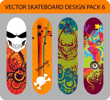 Skateboard Design Pack 6 clipart