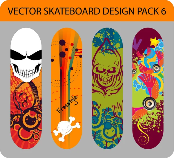 Skateboard Design Pack 6 — Stockový vektor