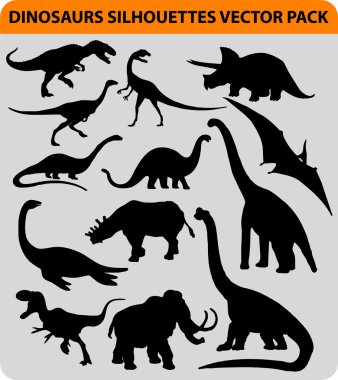 Dinosaur silhouettes clipart