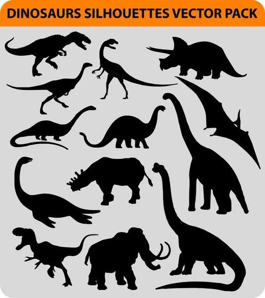 Siluetas de dinosaurios — Archivo Imágenes Vectoriales