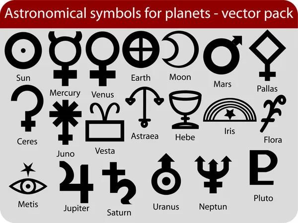 Planet symbols — Stock Vector
