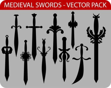 Medieval swords clipart