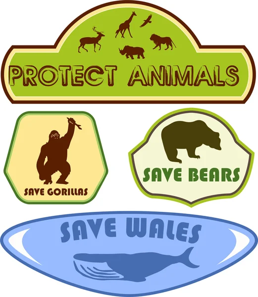 Save wild animals — Stock Vector