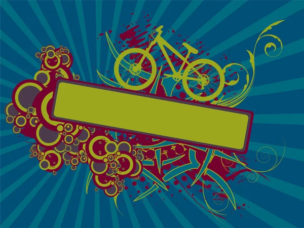 Floral fiets banner — Stockvector
