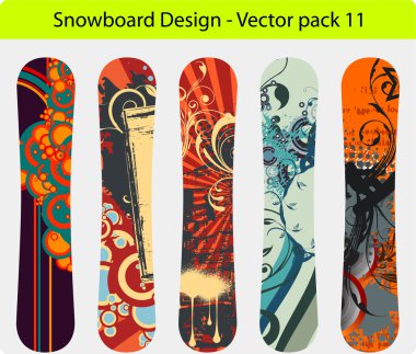 Snowboard design pack 11 clipart