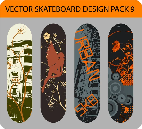 Pacchetto design skateboard 9 — Vettoriale Stock