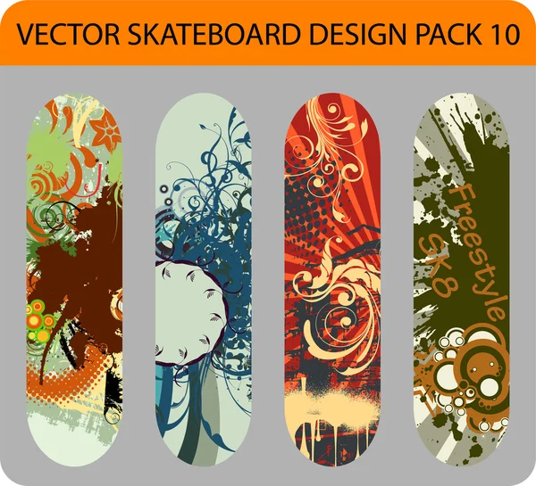 Skateboard design pack 10 — Stock Vector
