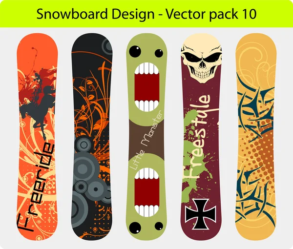 Pack de diseño de snowboard 10 — Archivo Imágenes Vectoriales