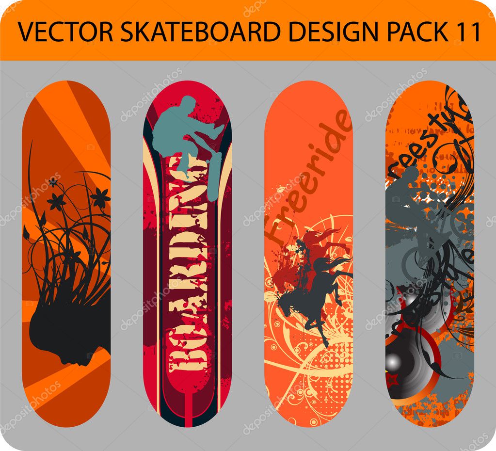 Skateboard design pack 11 — Stock Vector © AlexCiopata 6437574