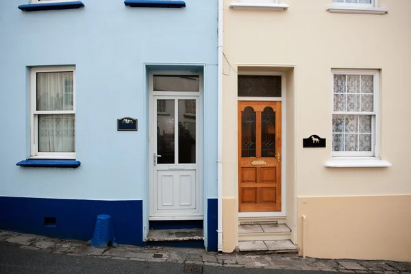 stock image Wood and white door.