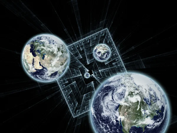 Earth on Grid — Stock Photo, Image