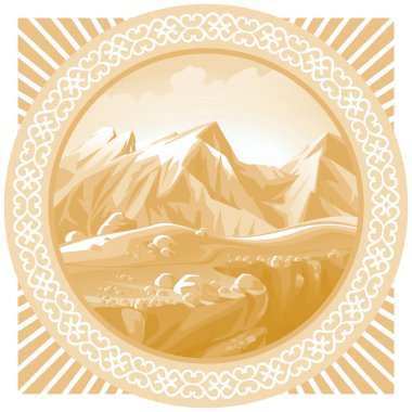 Caucasus Mountains in the frame. clipart