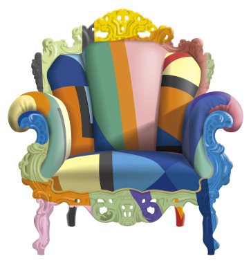 Armchair with abstract colors clipart