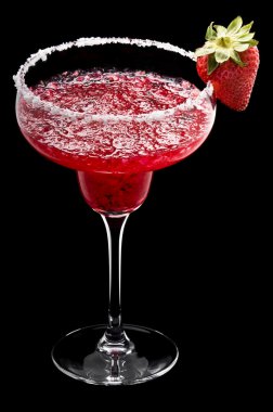 Strawberry Margarita in front of a black background clipart