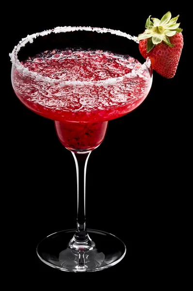 Strawberry Margarita in front of a black background — Stock Photo, Image