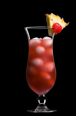 Singapore sling in a beautiful long drink glass clipart