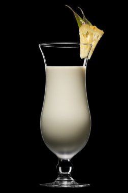 Pina colada in a beautiful long drink glass clipart