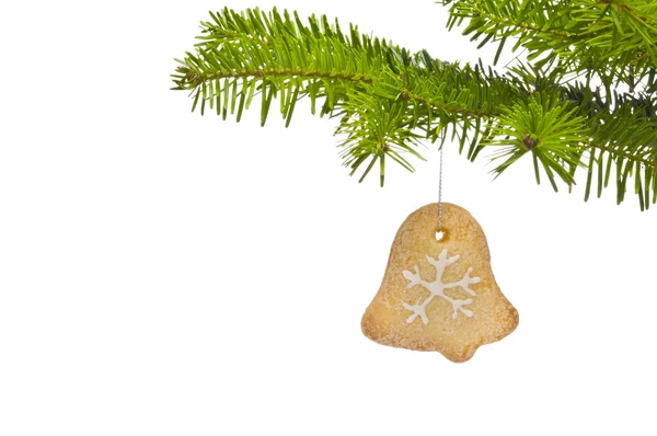 Rama de un árbol de Navidad decorado con galletas —  Fotos de Stock