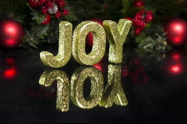 joy, glitter etkisi büyük harf yazılmış