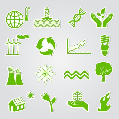 Green ecology icons clipart