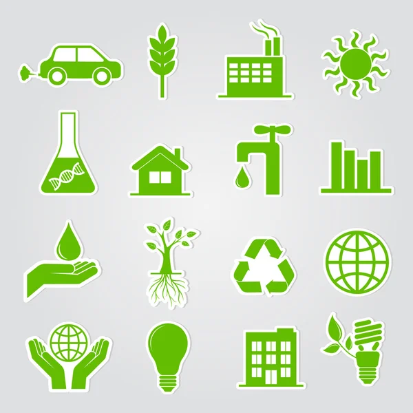 Zelené ekologie ikony — Stock fotografie