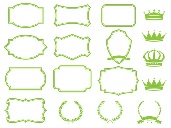stock image Frame set with laurels, ribbons and crowns