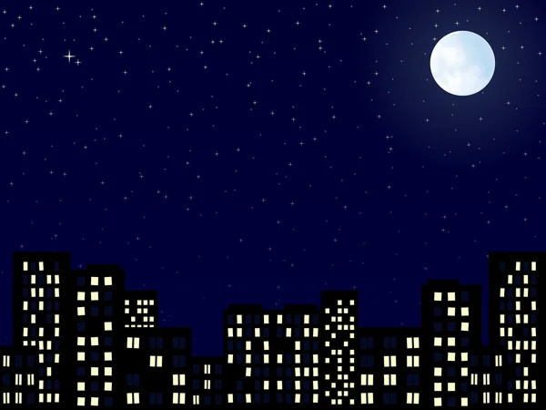 Şehir manzarası, gece — Stok fotoğraf