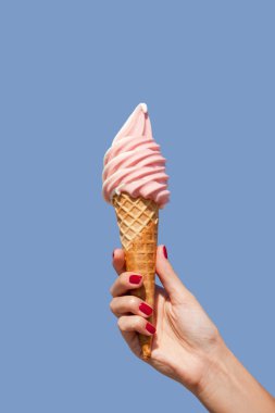 Ice cream cone of strawberry clipart