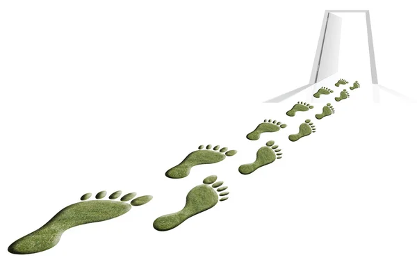 Footprint of grass — Stock Photo, Image