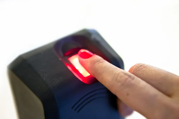 Biometrische vingerafdruklezer — Stockfoto