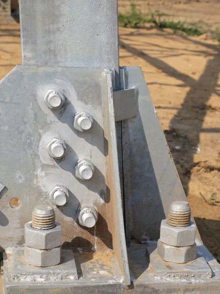 Steel construction with bolts and nuts — Stock Photo, Image