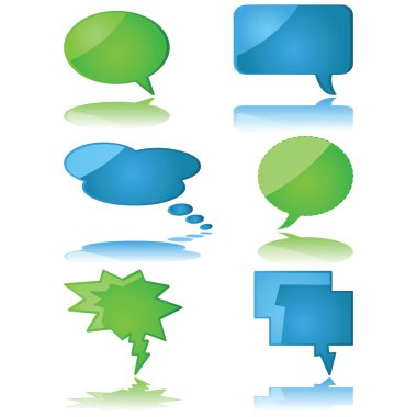 Speech and thought bubbles clipart