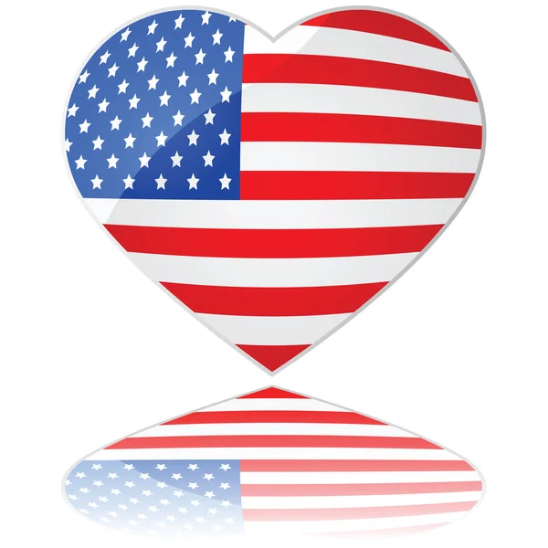 アメリカ合衆国を愛します。 — ストックベクタ