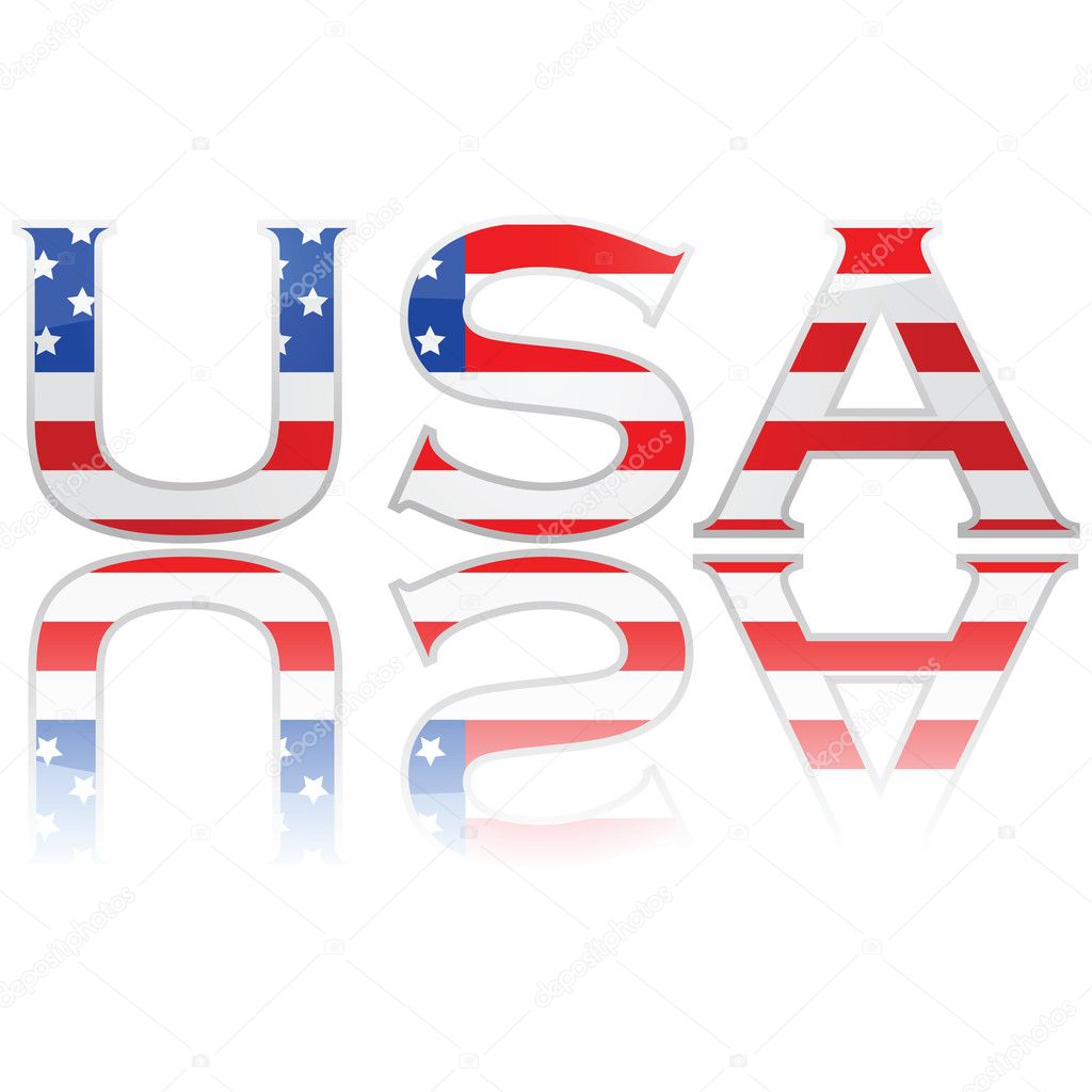 Flag in letters USA
