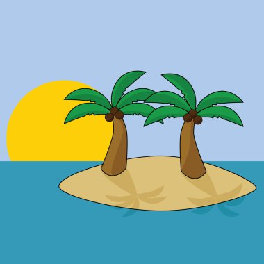 Tropical island clipart