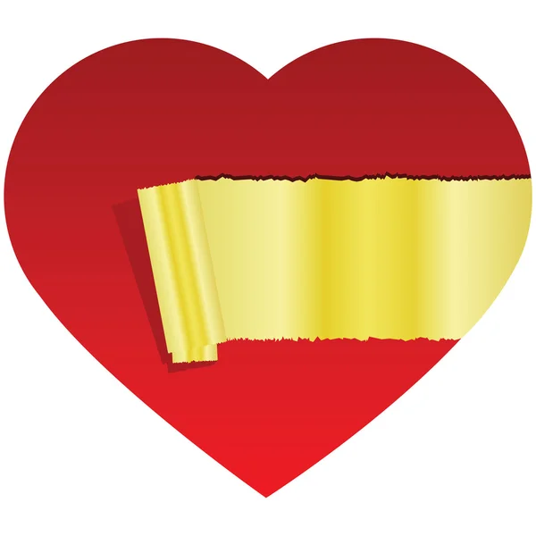 Corazón dorado oculto — Vector de stock