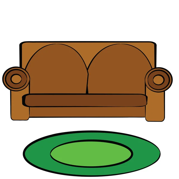 Tecknad soffa — Stock vektor