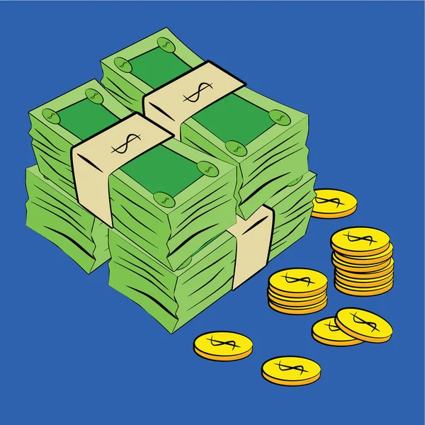 Rachunki i monety — Wektor stockowy