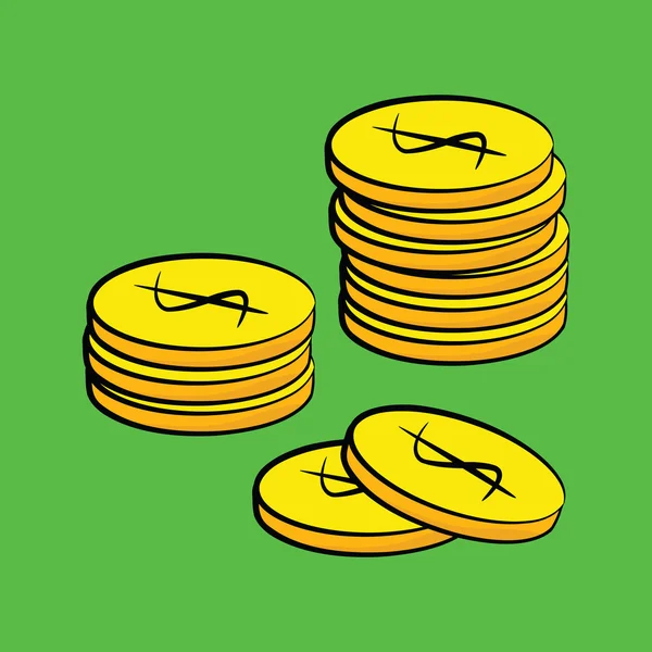 Cartoon coins — Stock Vector