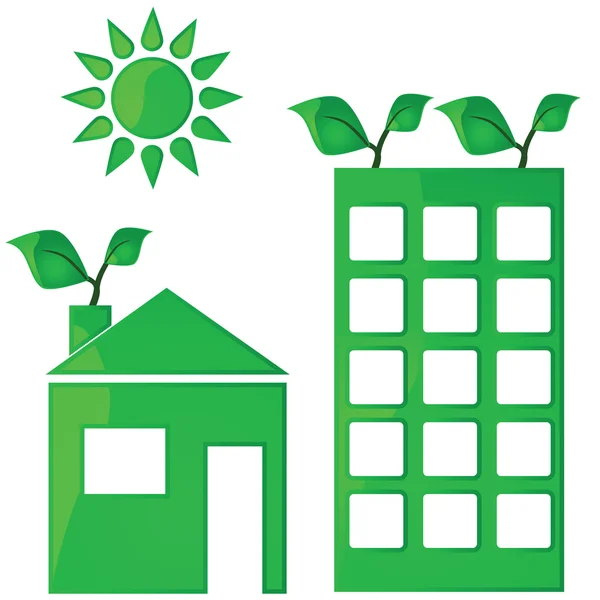 Green housing — Stock Vector