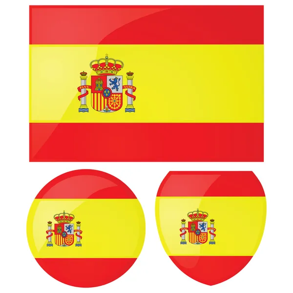 İspanya bayrağı ve amblemi — Stok Vektör