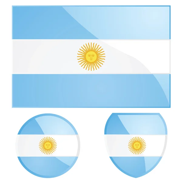 Argentina flag and emblem — Stock Vector