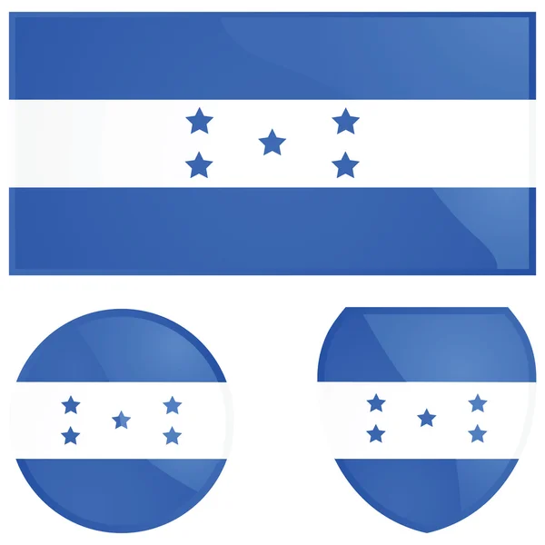 洪都拉斯国旗和国徽 — 图库矢量图片