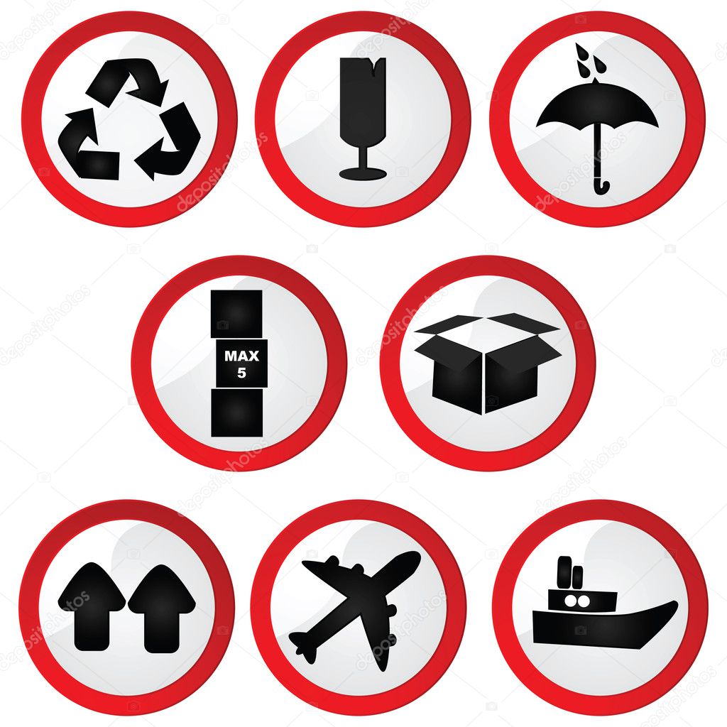 Glossy shipping signs