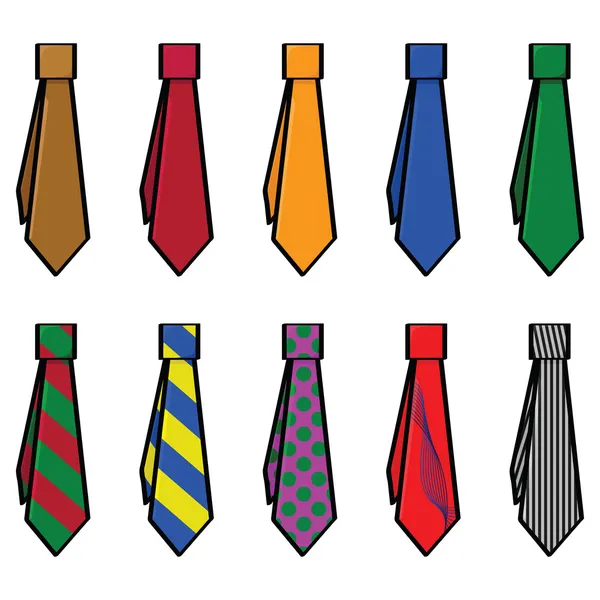 Collection of ties — Stock Vector