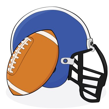 Football and helmet clipart