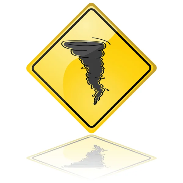 Panneau d'avertissement de tornade — Image vectorielle
