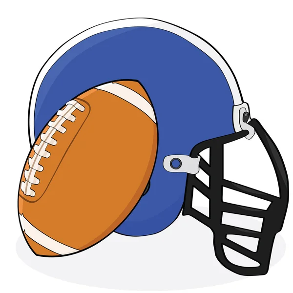 Football and helmet — Stock Vector