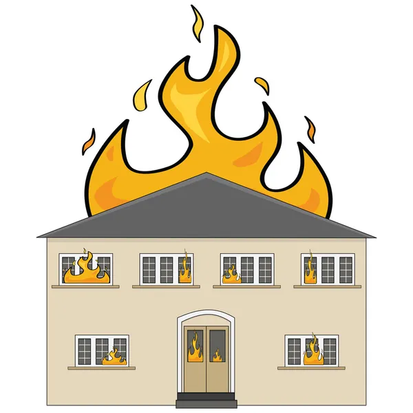 Brinnande hus — Stock vektor